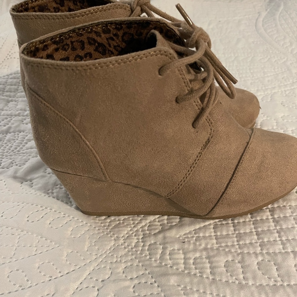 Wedge Suede Booties
